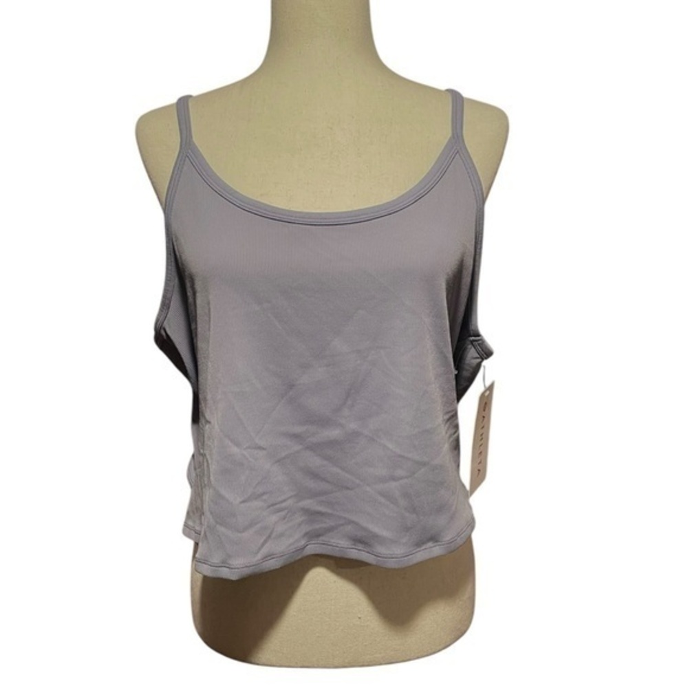 NEW 3X Athleta Tank Powervita Rib Karma Twist Shirt 3XL Violet - Periwinkle $39